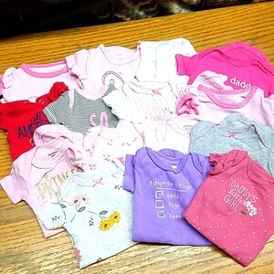 Newborn baby girl onesie lot